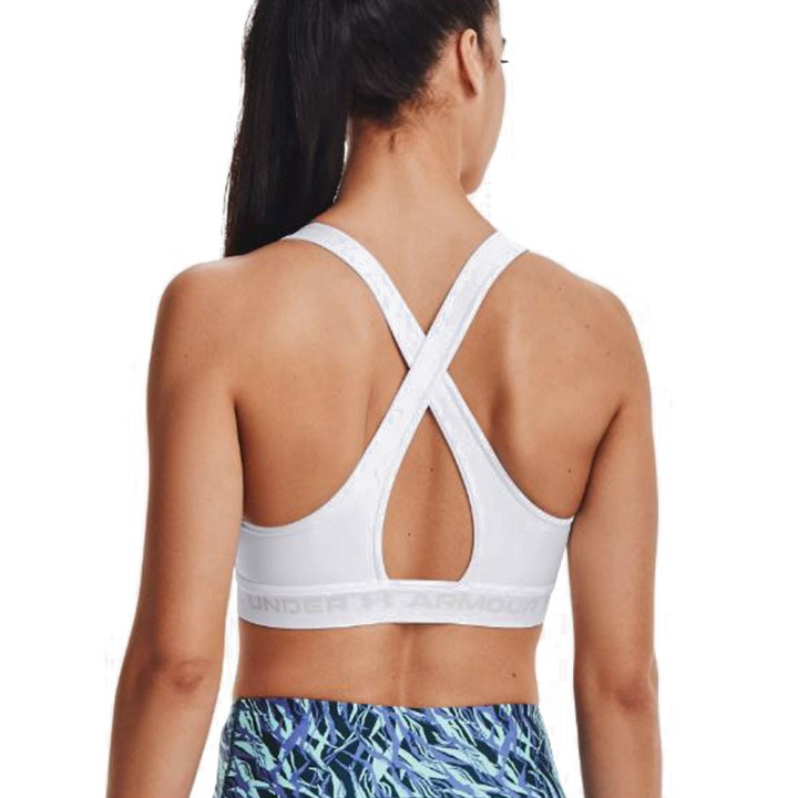 Under Armour Reggiseno Sportivo Cross Back Mid Bianco Donna