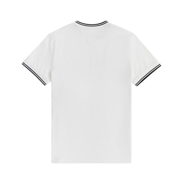 Fred Perry T-Shirt Collo Righe Bianco Uomo