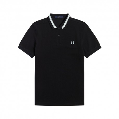 Fred Perry Polo Collo Righe Nero Uomo