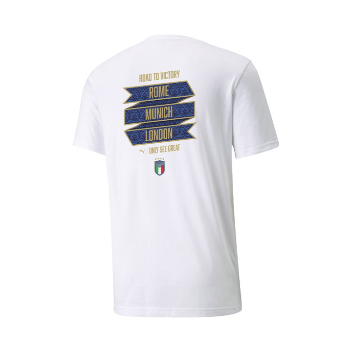Puma Maglia Mezze Maniche Italia Winner Bianco Blu Uomo