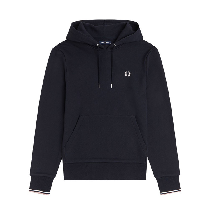 Fred Perry Felpa Con Cappuccio Logo Blu Uomo