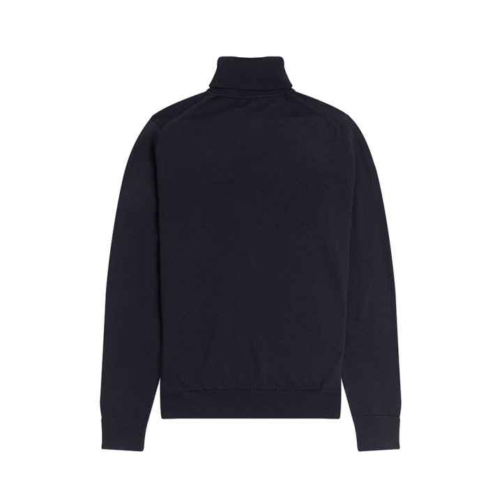 Fred Perry Maglia Maniche Lunghe Dolcevita Logo Blu Uomo